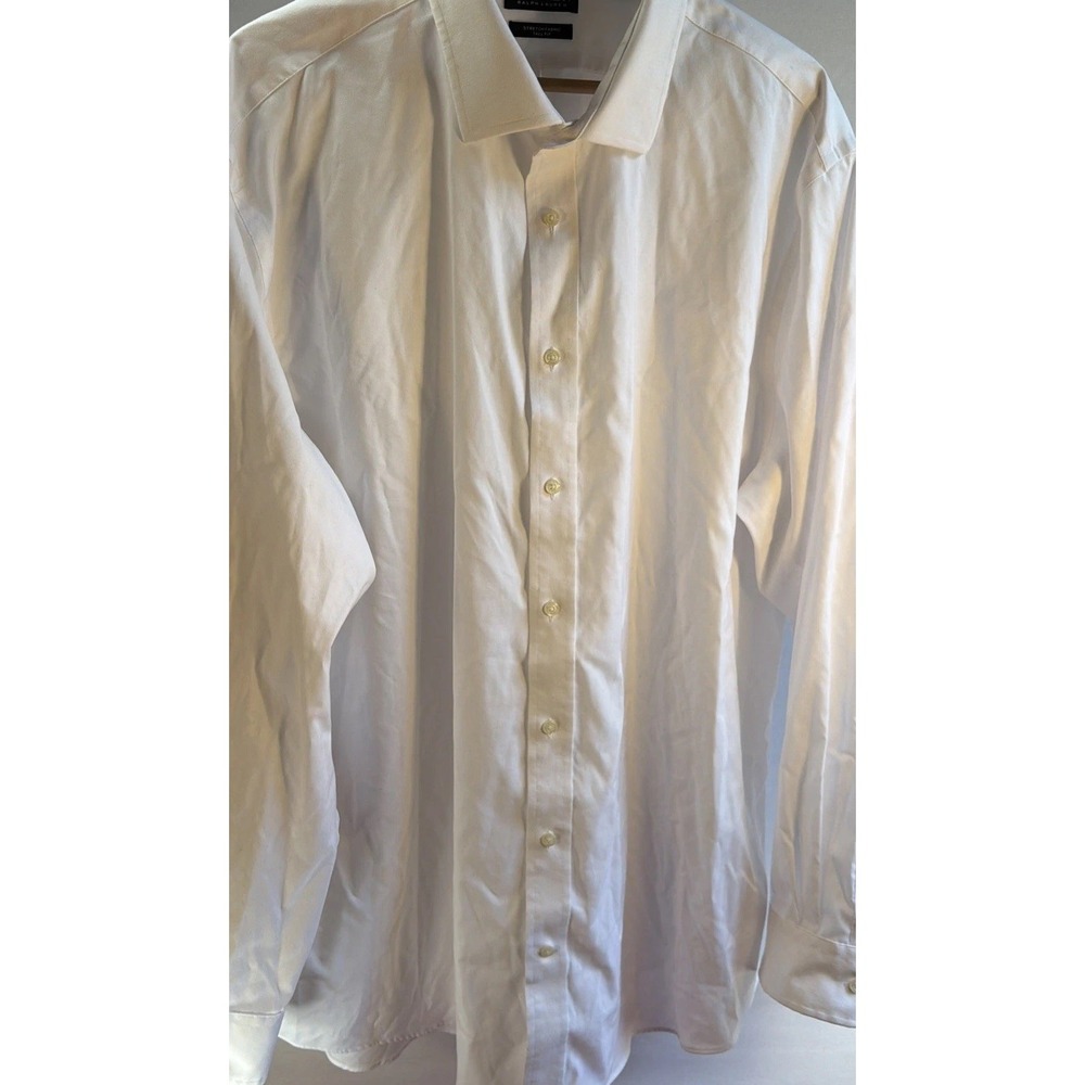 Ralph Lauren Button Down Mens Big & Tall White Stretch Classic Fit Shirt 18.5
